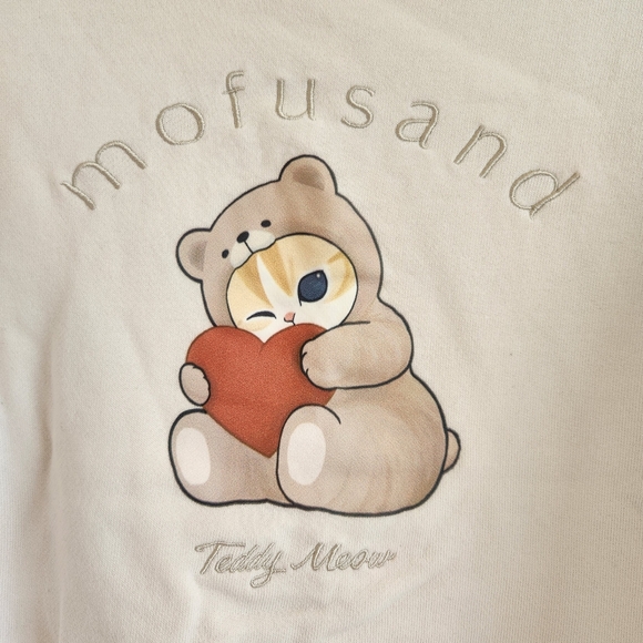 Uniqlo UT Mofusand Teddy Meow Graphic Sweatshirt M - Picture 6 of 6